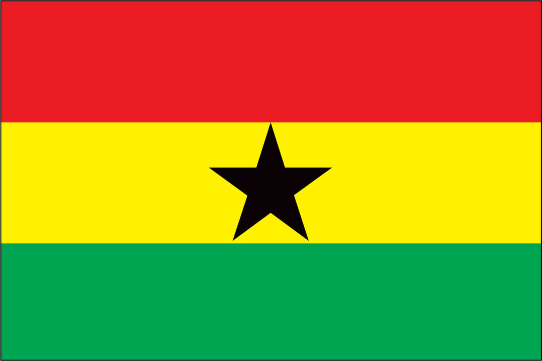 GHANA NYLON PRINT FLAG - 3x5
