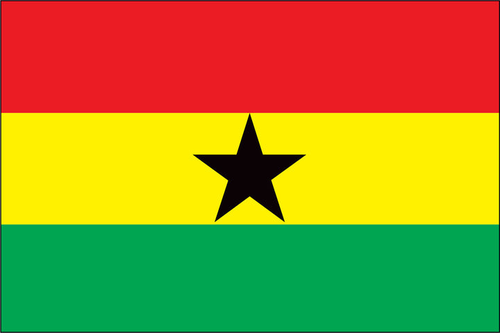 GHANA NYLON PRINT FLAG - 3x5