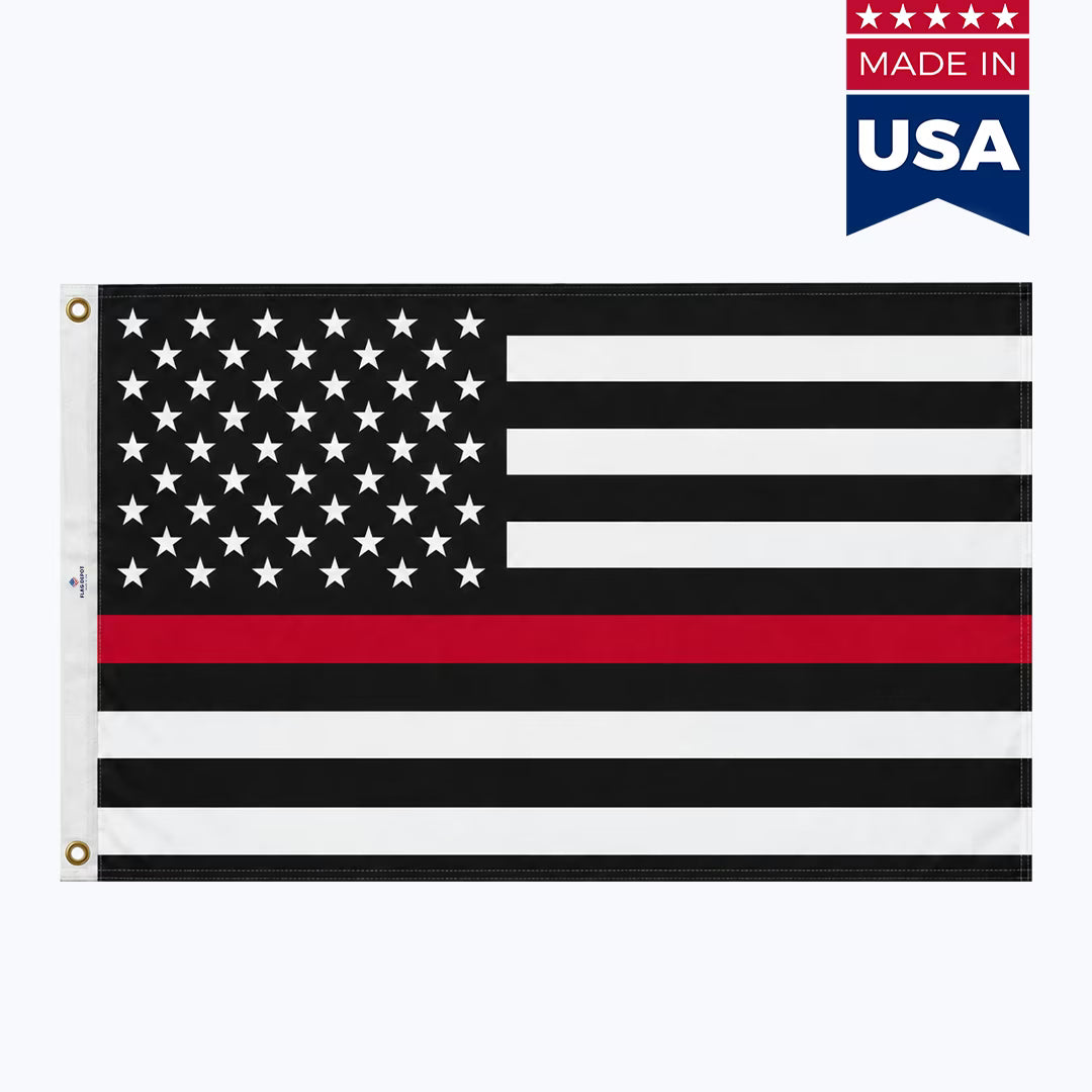 US Thin Red Line Firefighter Flag