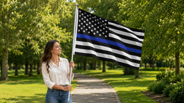 US Thin Blue Line Law Enforcement Flag
