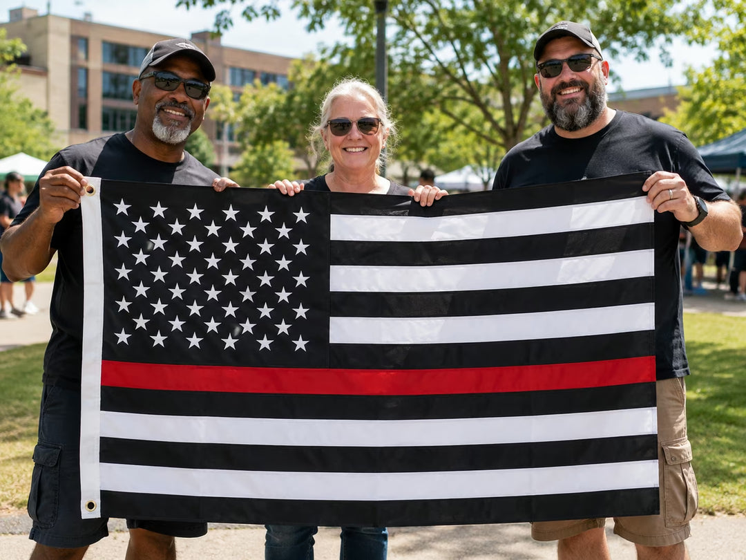 US Thin Red Line Firefighter Flag