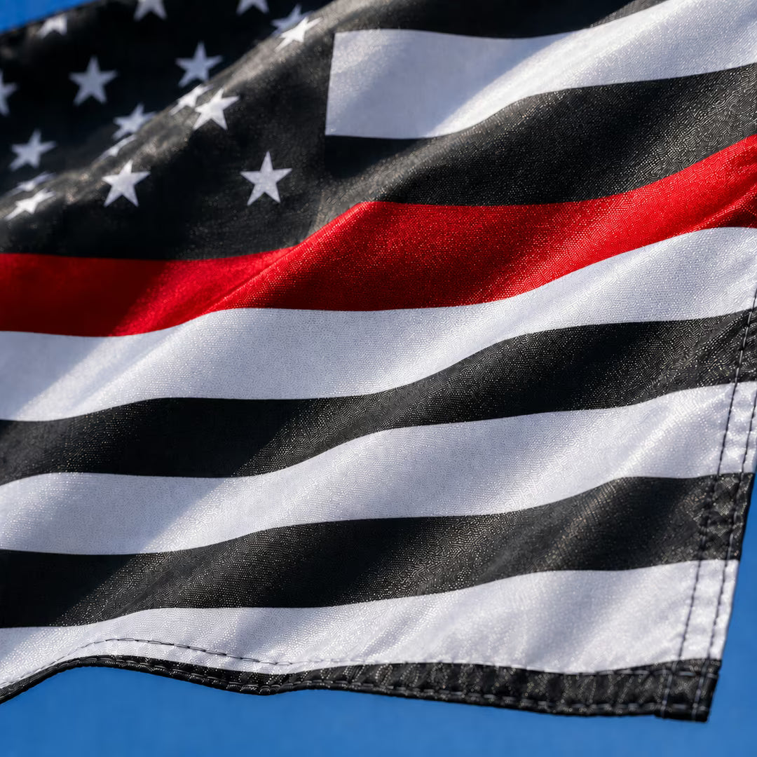 US Thin Red Line Firefighter Flag