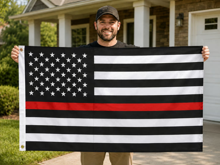 US Thin Red Line Firefighter Flag